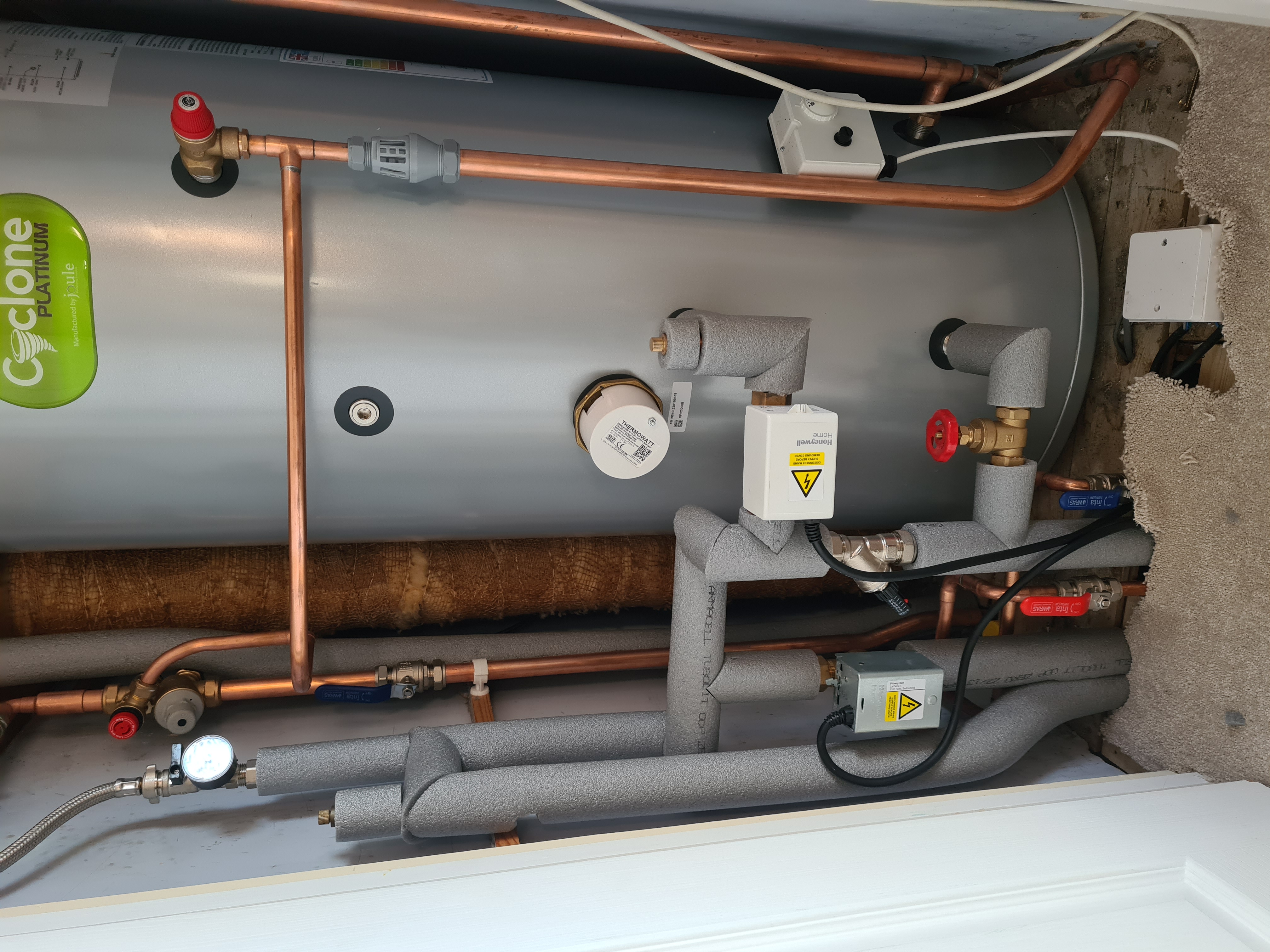 Boiler cupboard prepared for commissioning